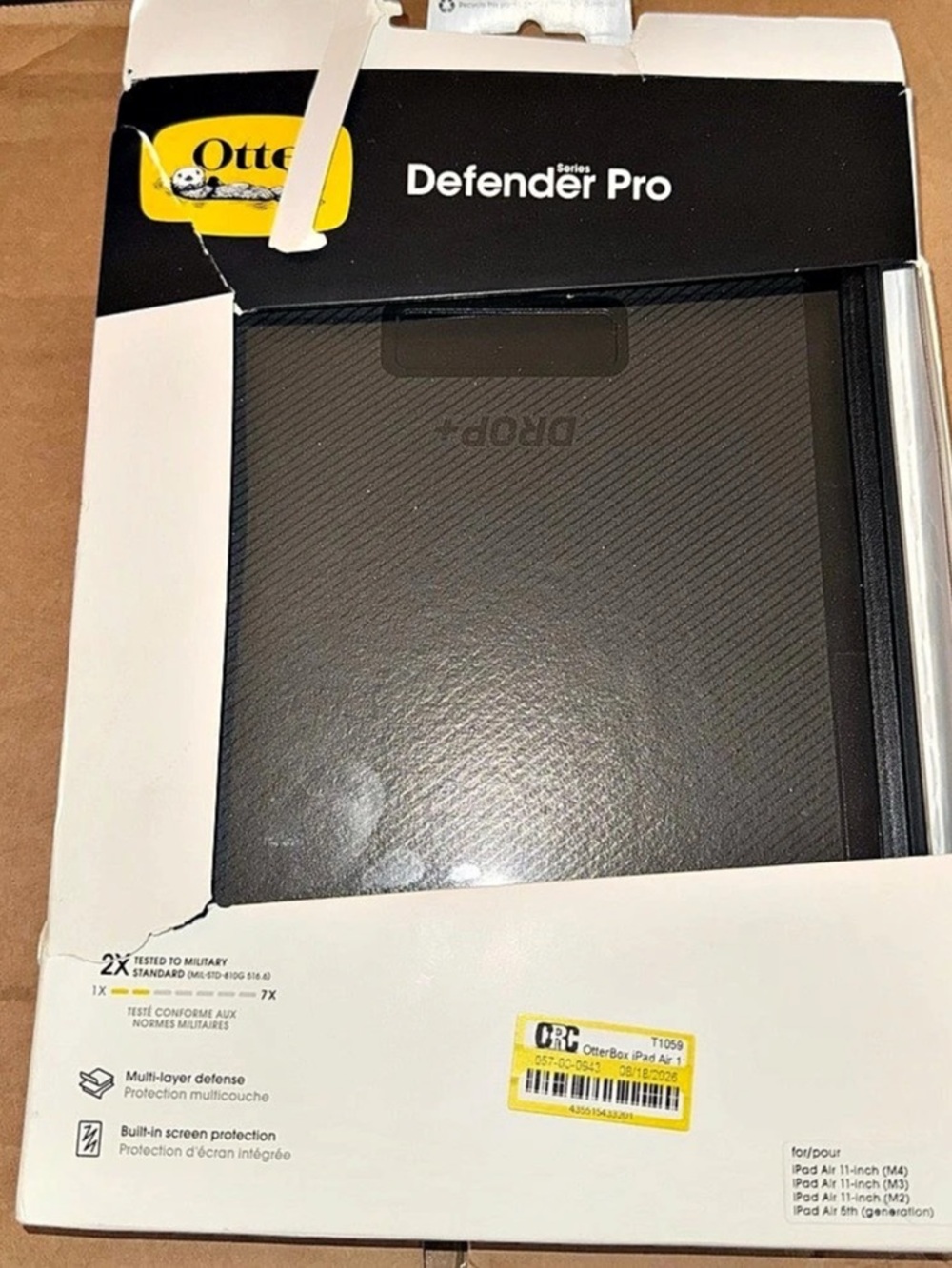 OtterBox Defender Series Case for iPad Air 11-inch Black Tablet Case